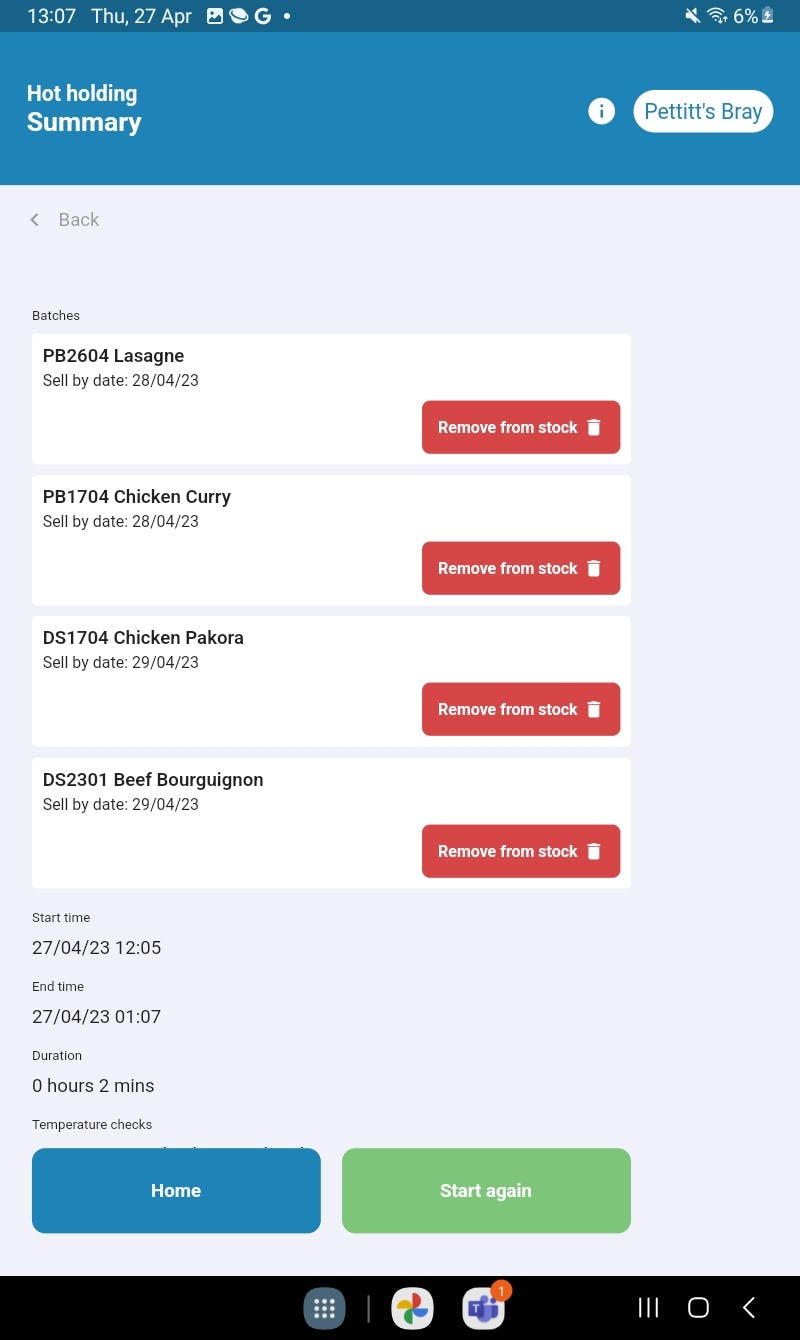 Food Guard Software - Food Display - Perfect for Deli's, Bakery, Butchers and Cafe' - Hot and Chilled Holding. Easy temperature recording and daily clean down via Sell by date or manual clean down of stock. Super easy Cloud Reporting