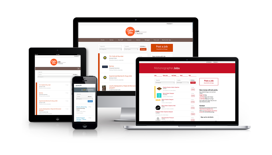 JobBoard.io is optimized for mobile devices including tablets and cell phones.