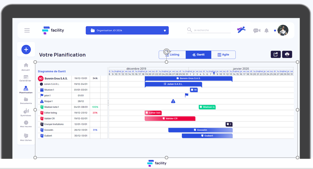 Facility Project screenshot: Facility Project gantt