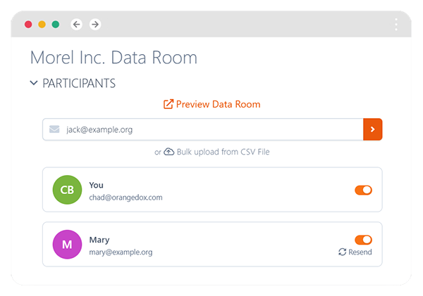 Orangedox Software - Add Participants to your Data Room