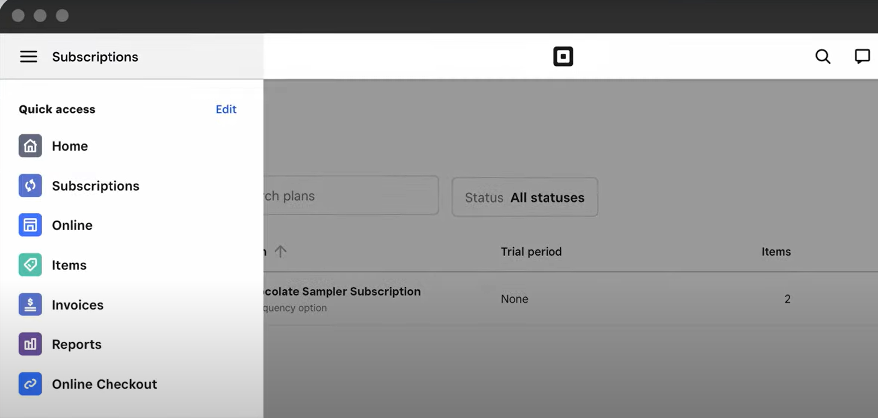 Square Subscriptions screenshot: Square Subscriptions platform