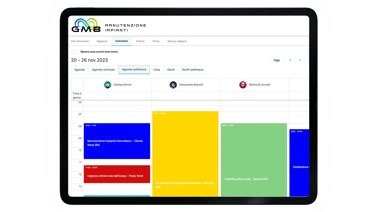 GM8 screenshot: GM8 calendar