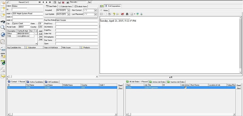 RESUMate screenshot: RESUMate client window