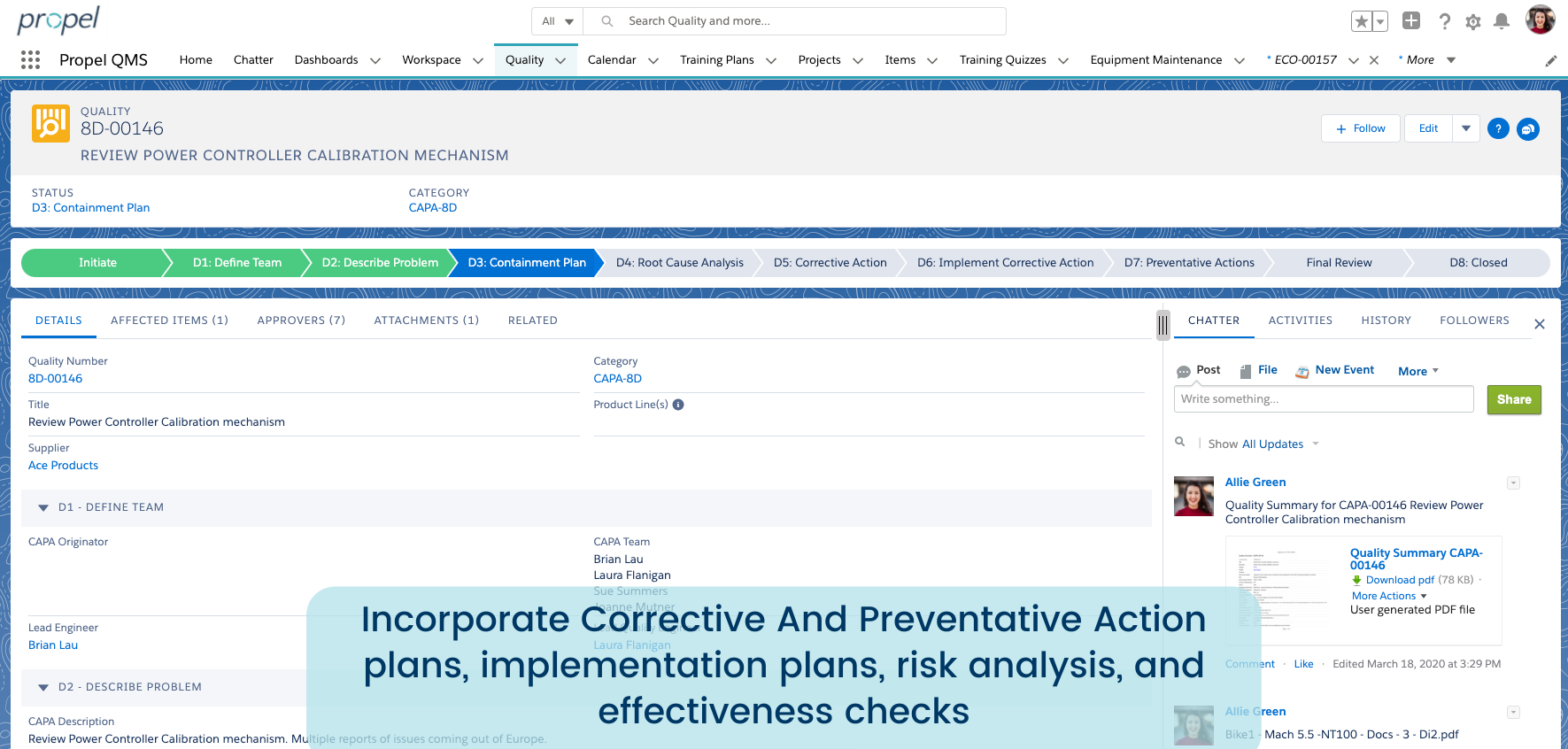 Propel Software - Corrective and Preventative Action Plan
