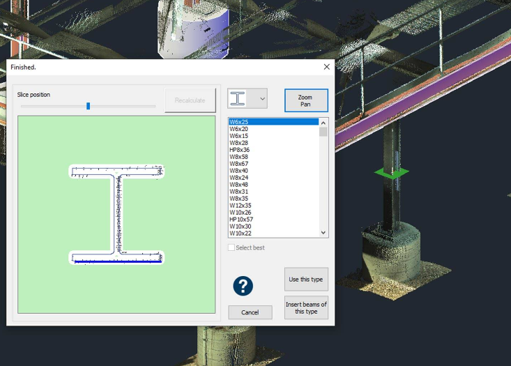 FARO As-Built screenshot: FARO As-Built slice position