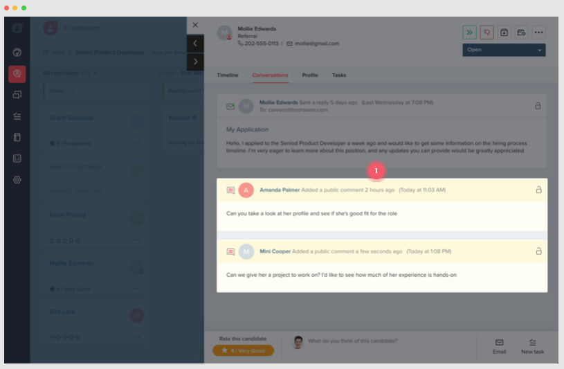 Freshteam Software - Hiring specialists and other managers can collaborate on decisions within FreshTeam