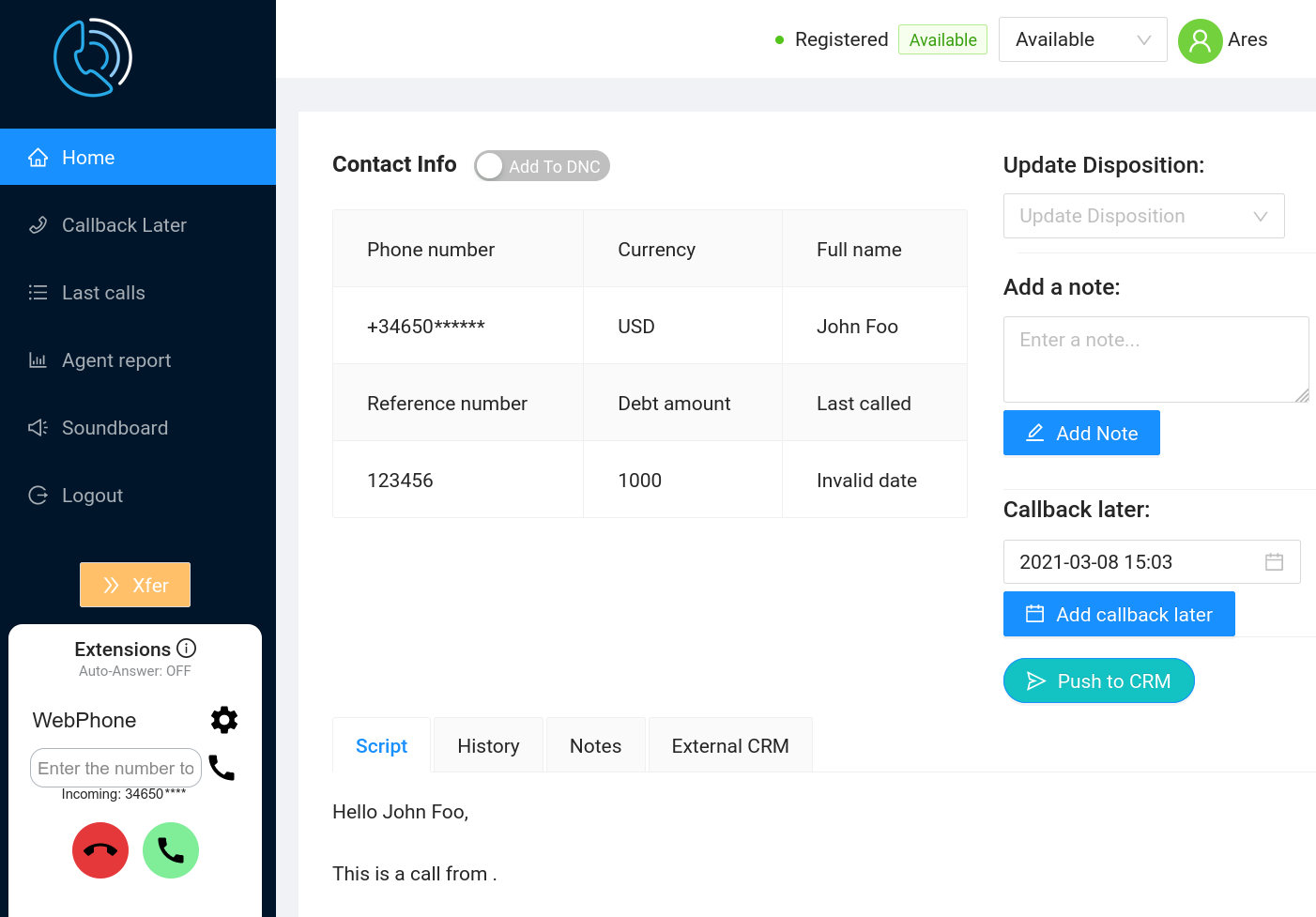Agent Interface