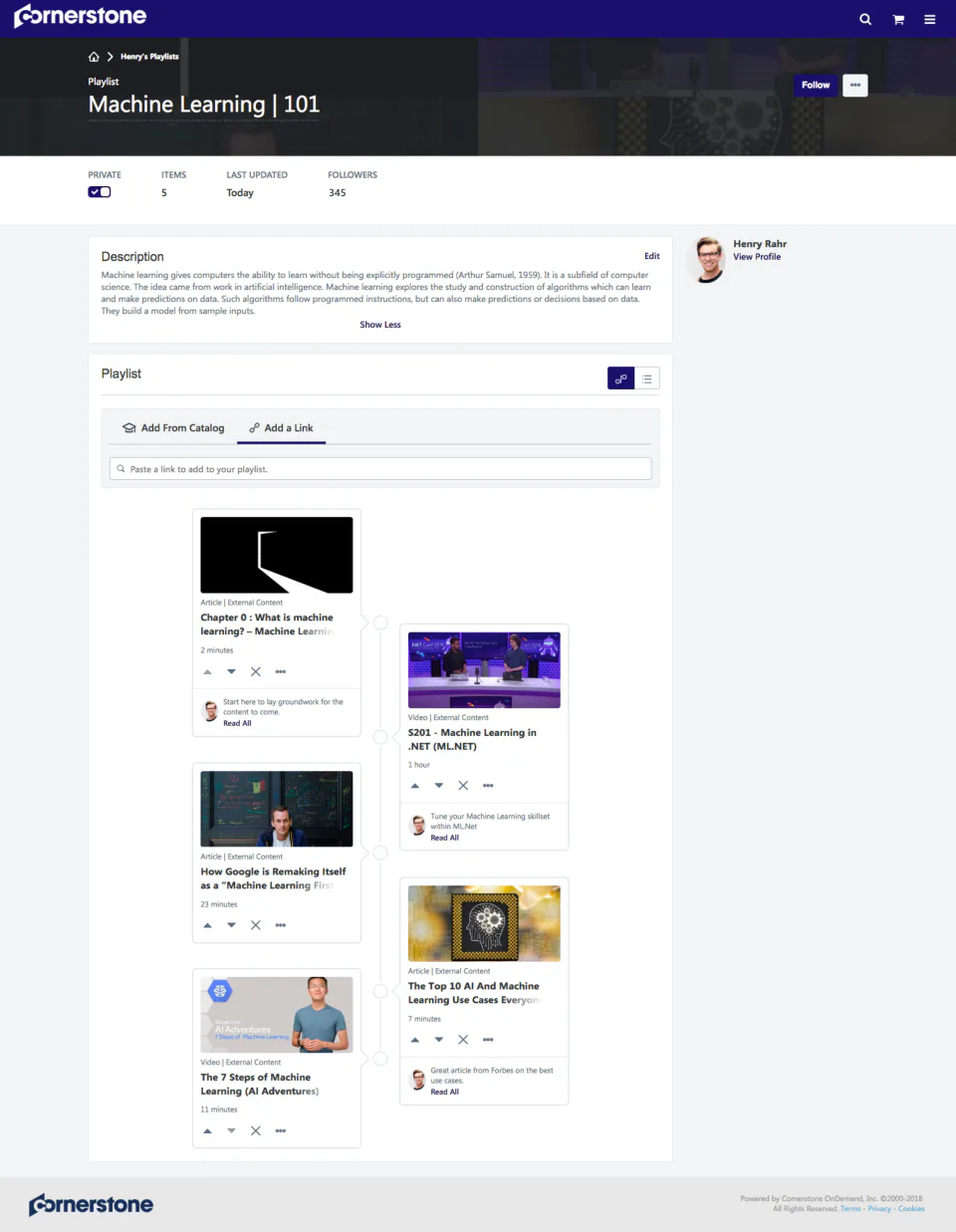 Cornerstone LMS Software - Learning Playlists
