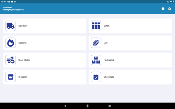 Food Guard Software - Summary Screen for the Application - All the Information from the App feeds directly to our Cloud management Platform for easy reporting and Auditing where required. Easy review of Pictures taken at each of the process steps.