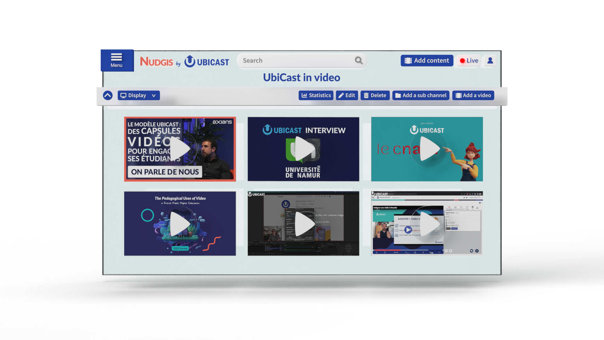 UbiCast screenshot: UbiCast homepage