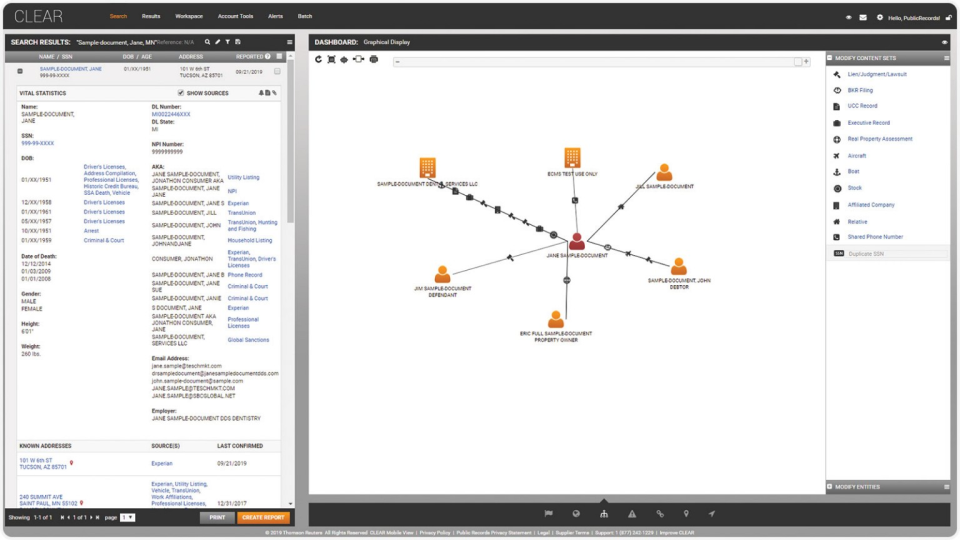 CLEAR screenshot: CLEAR dashboard