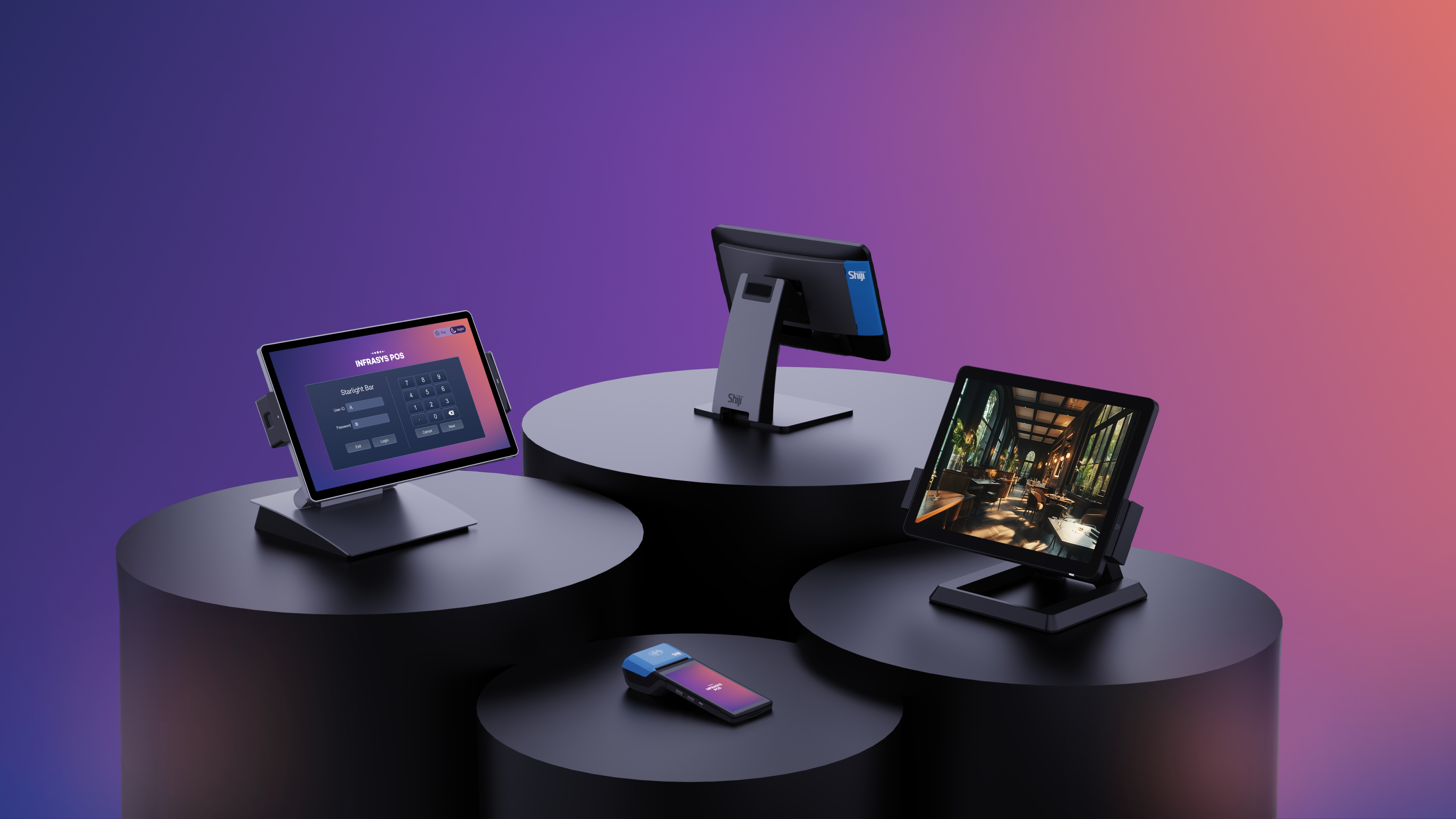 Infrasys POS screenshot: Infrasys POS offers a complete suite of hardware from compact handheld devices to full-size terminals ensuring adaptability across bars, restaurants, and hotel F&B outlets. Cloud-based and intuitive, it’s designed to scale with your business.

