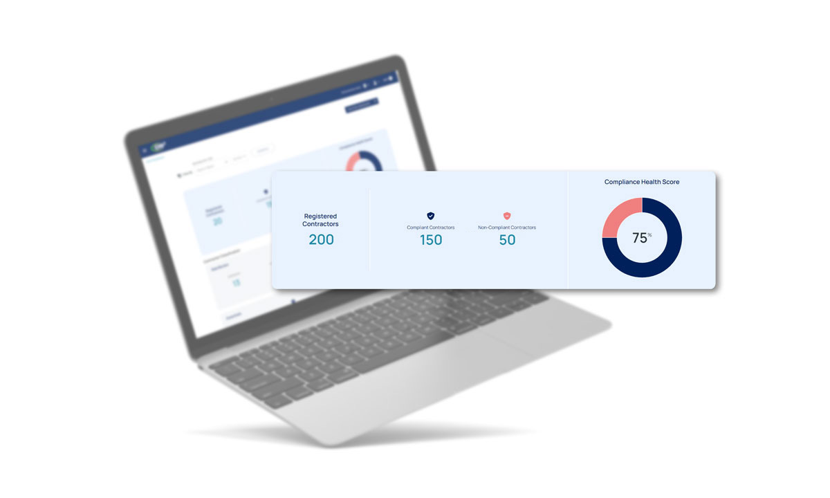 Cm3 screenshot: Get an overall view of the compliance status of your contractors and vendors.