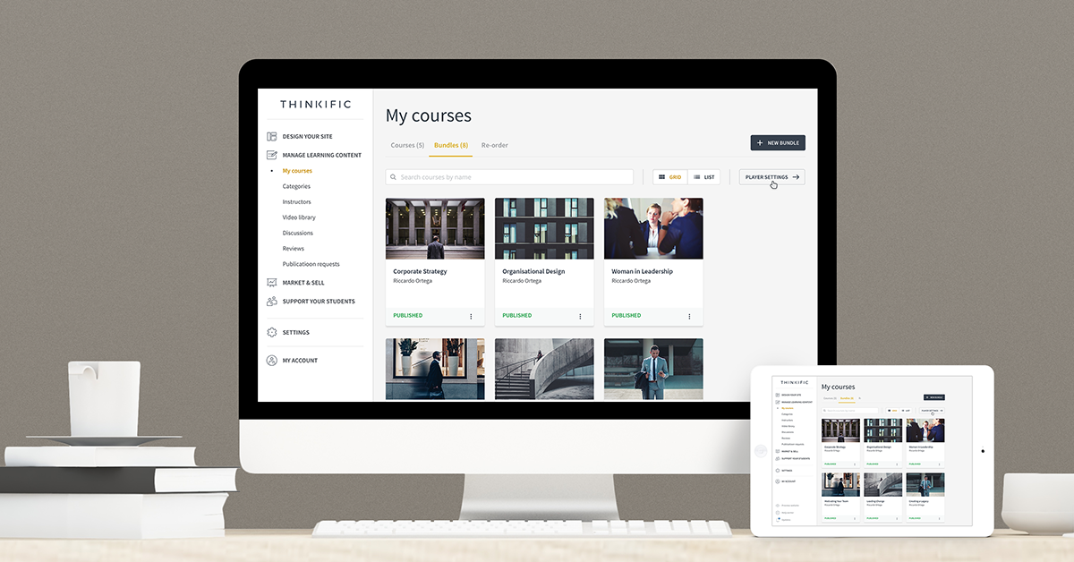 Thinkific Software - Manage all your courses from one dashboard, on any device