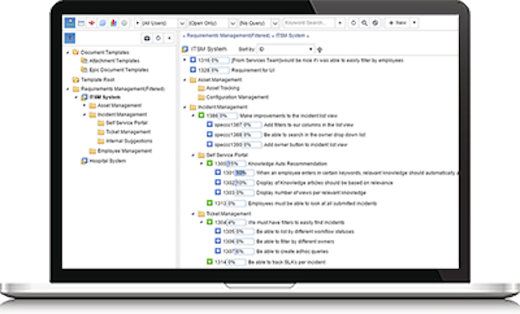 DevSuite screenshot: Create, organize and manage requirements and specifications