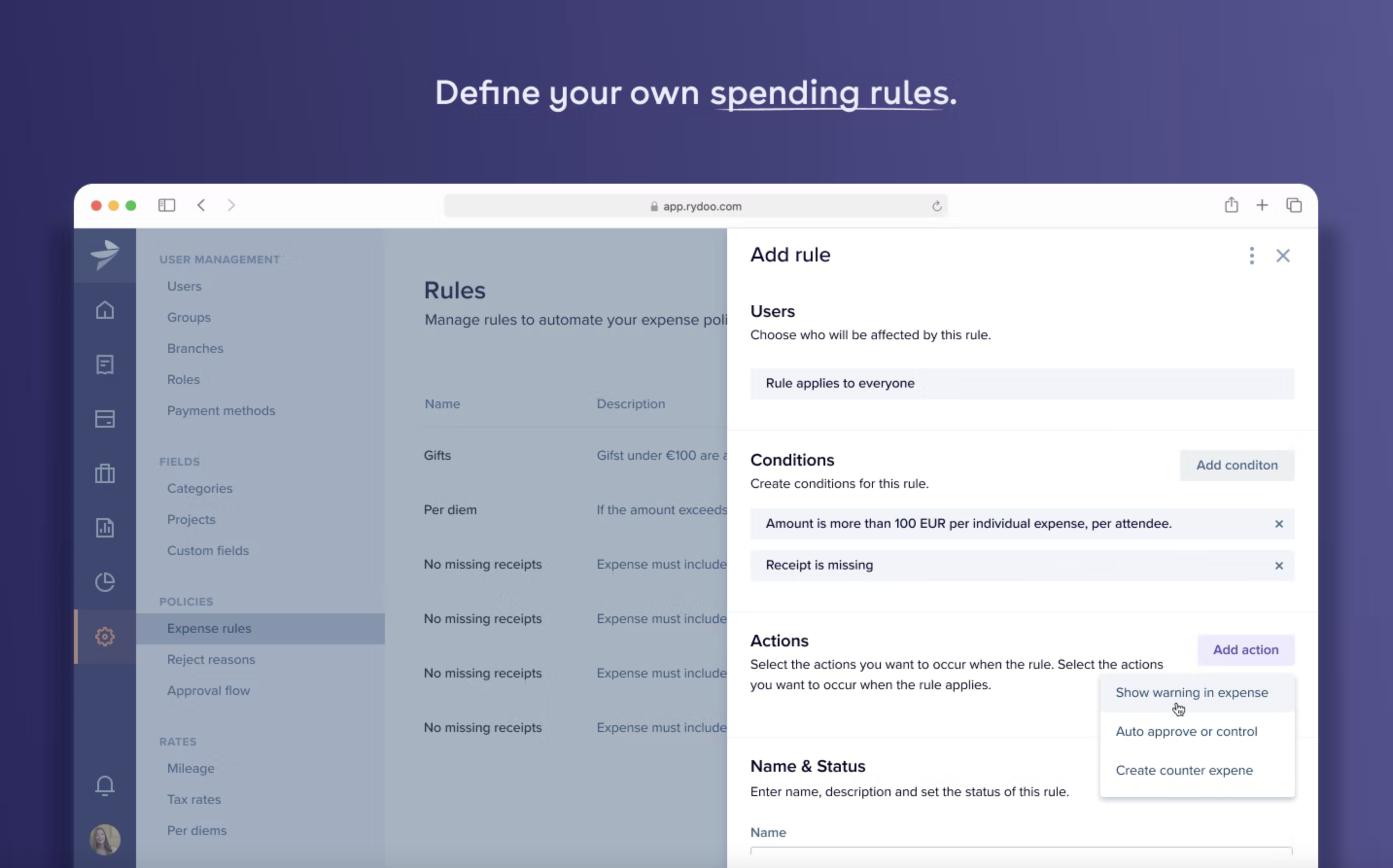 Define your own spending rules