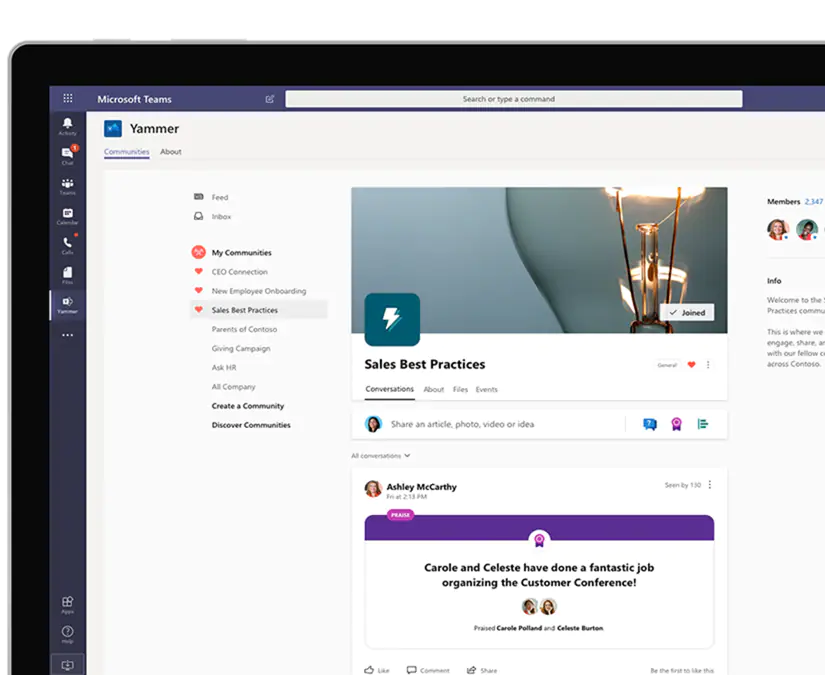 Yammer communities