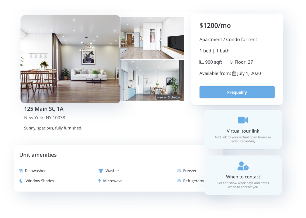 With access to professional-quality listing pages & syndicated networks, you have everything you need to successfully and easily list your property for rent and market your listings from one place.