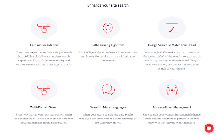 AddSearch screenshot: Powerful Site Search