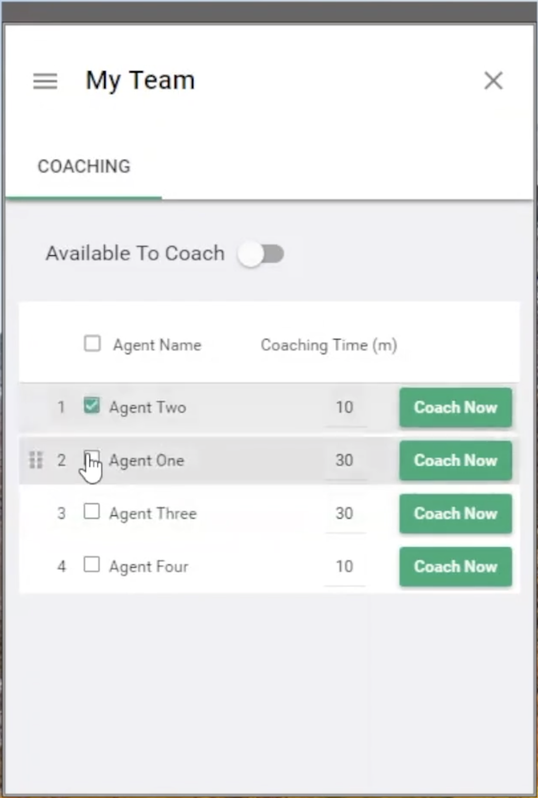 Coaching Interface for Managers
