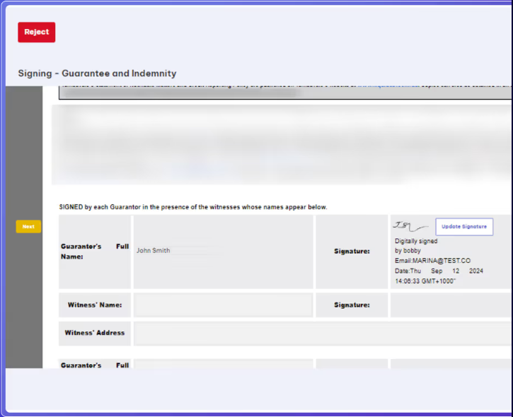 Access Approve screenshot: Access Approve signing