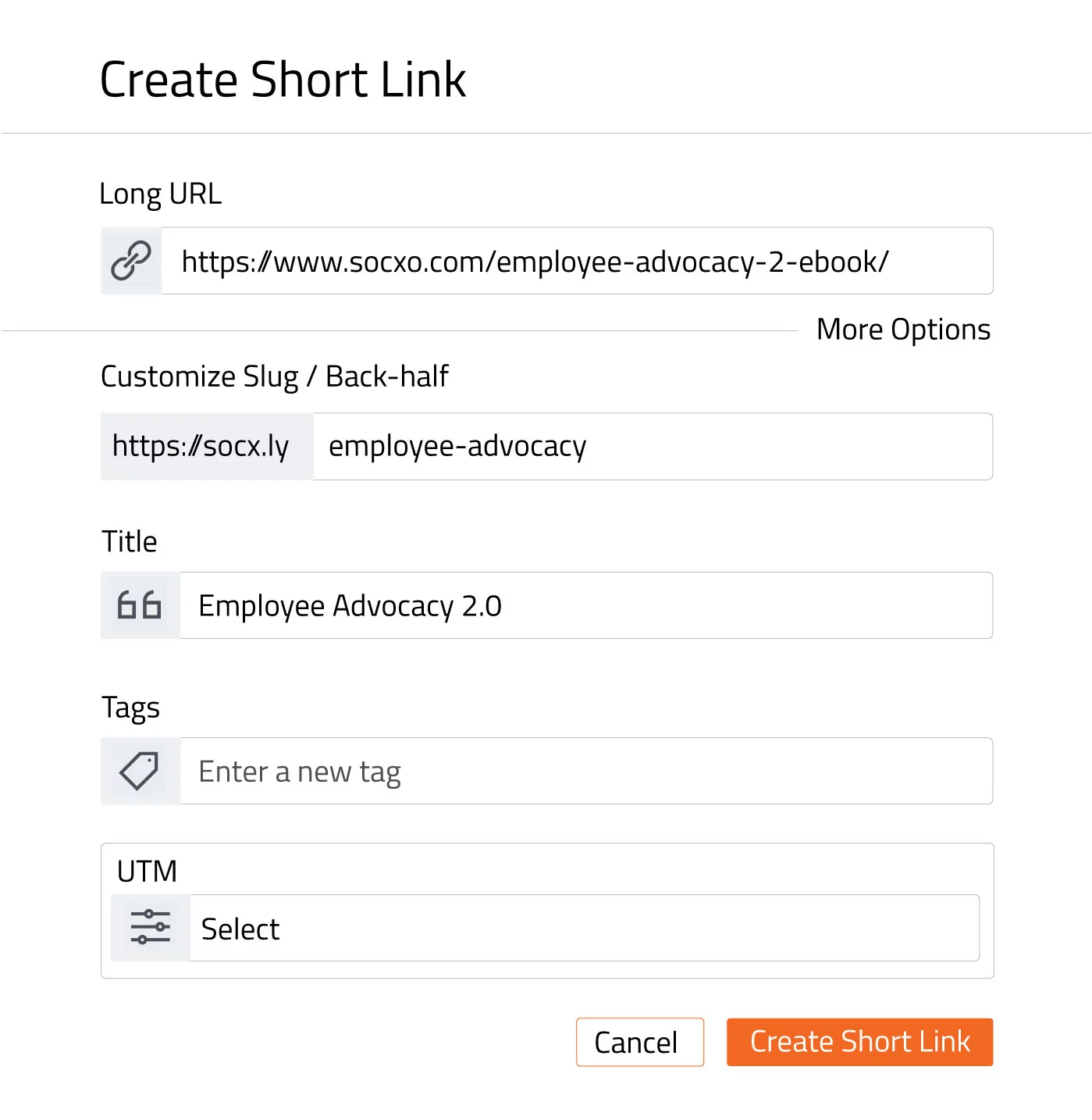 Create a Socxly Short Link for any Long URL or File, make it Smart to Share & Measure.