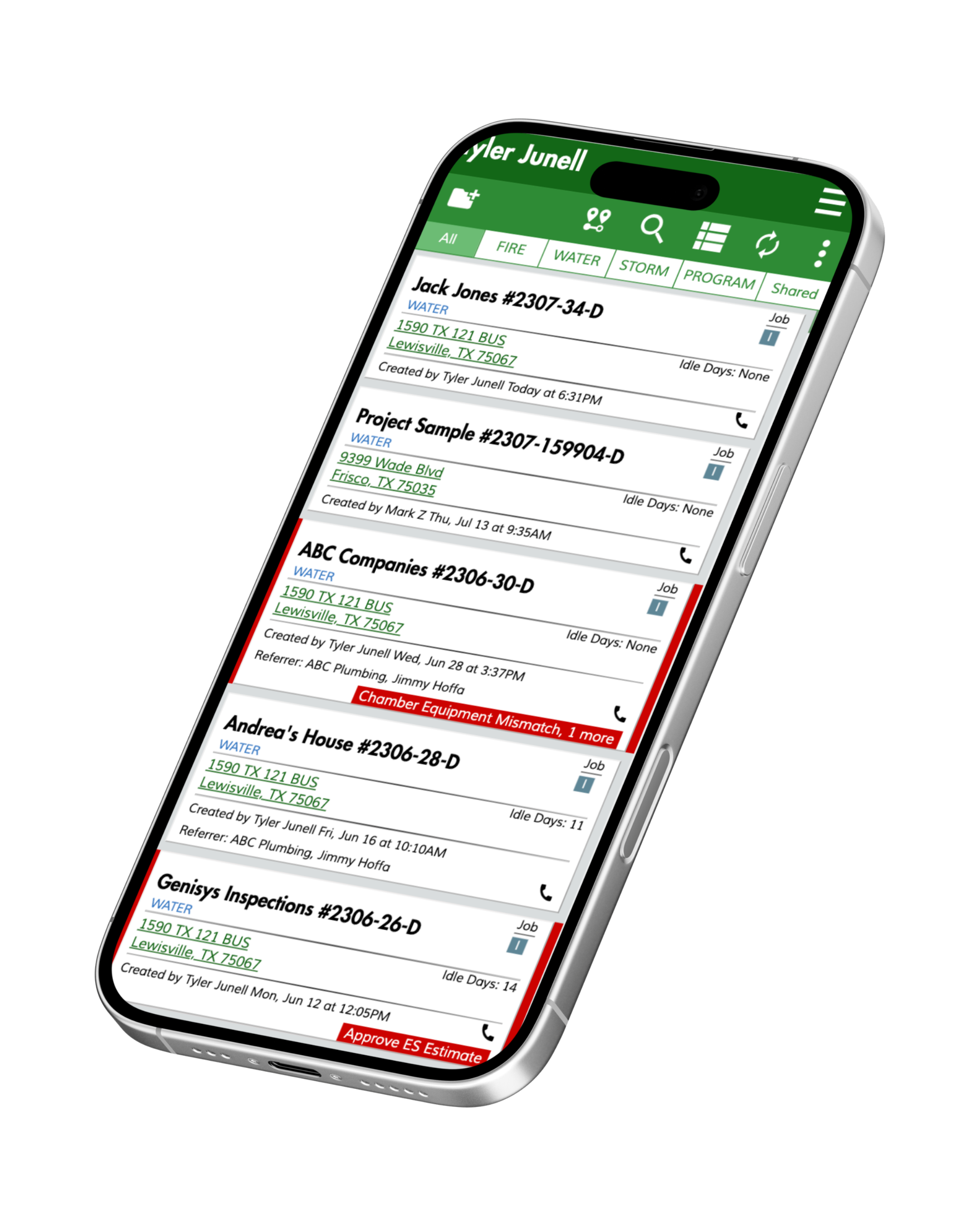 Job Dox screenshot: Mobile Dashboard