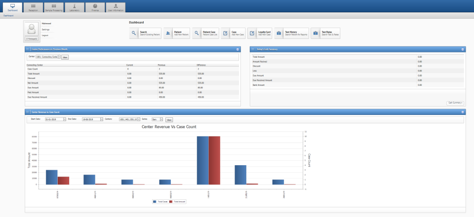 NEXUS Pro Software - Dashboard