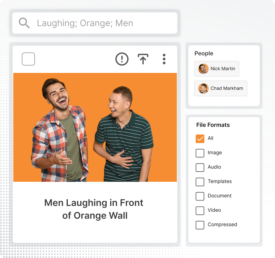 IntelligenceBank screenshot: Quickly find the assets you need:

Searchable AI generated tags help you find what you need with just a few clicks. Use our intuitive search bar or create customized search filters to instantly find what you’re looking for.