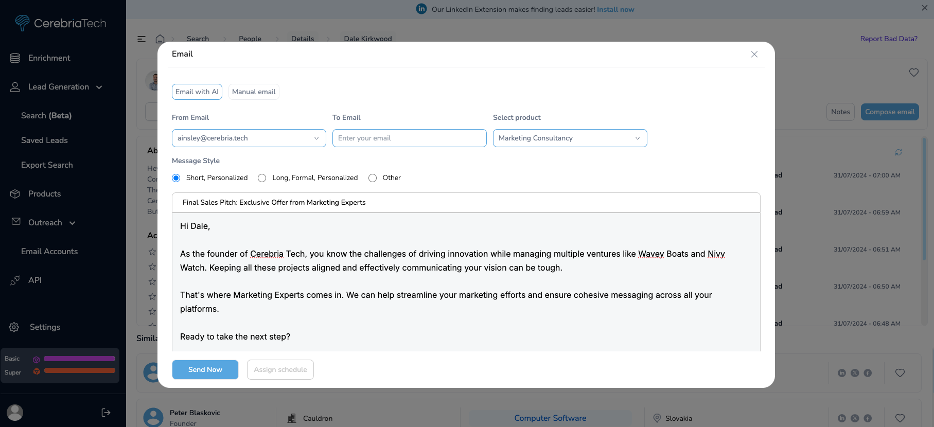 HelloDexter Software - Have Us Write the Perfect Sales Email: Boost your success rate with expertly crafted emails that more than double your chances of closing the deal.