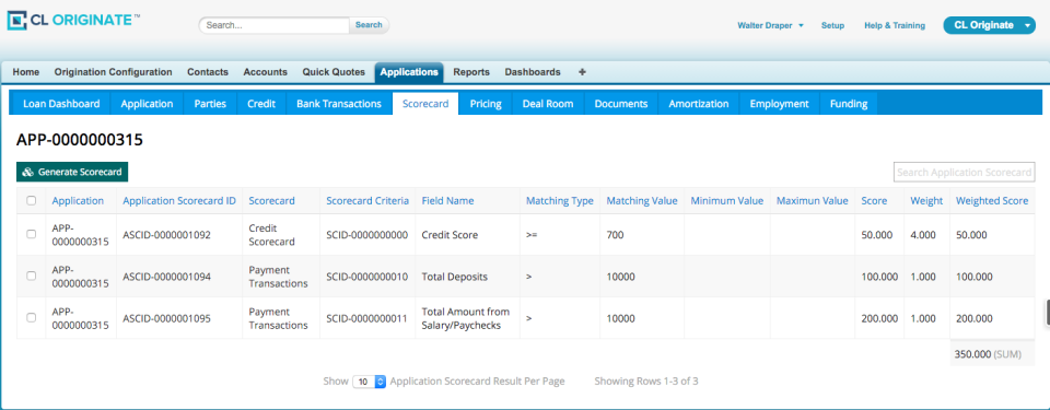 CL Originate Software - Auto-Generated Scorecard