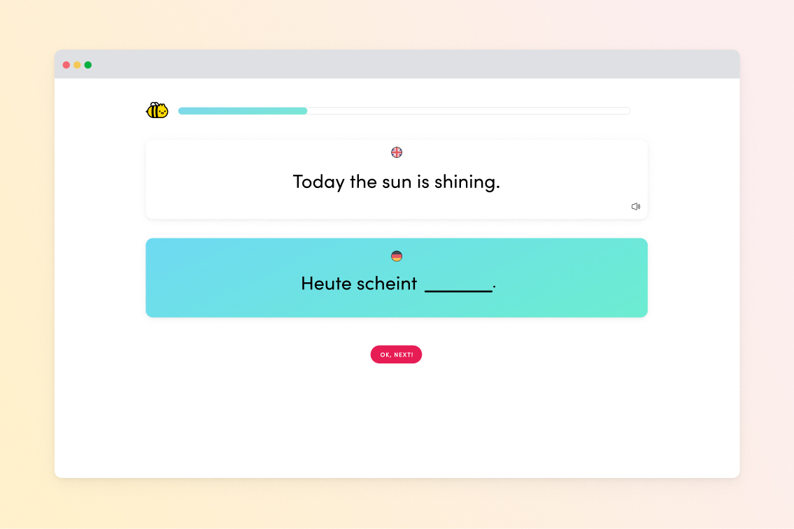 Chatterbug uses spaced repetition to make vocabulary and grammar stick before putting it to use in your next Live Lesson