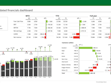 Zebra BI Software - An example of a Consolidated financials dashboard in Excel
