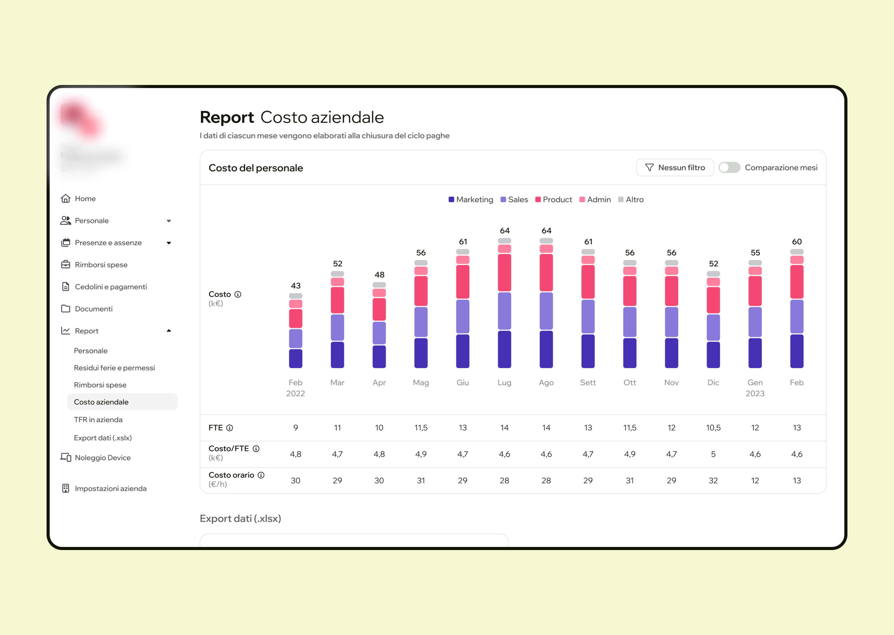 Jet HR screenshot: Jet HR reporting