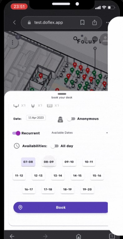 Doflex screenshot: Doflex managing occupancy