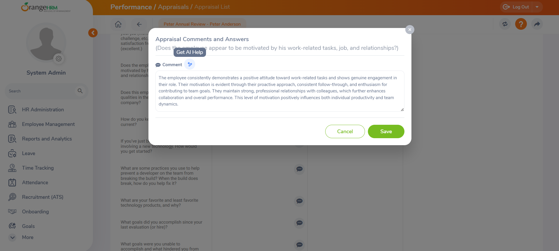 OrangeHRM Logiciel - 5