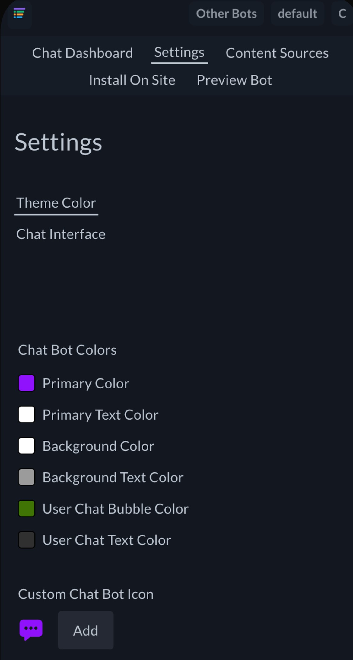 Sawal AI screenshot: Sawal AI customize chatbot color