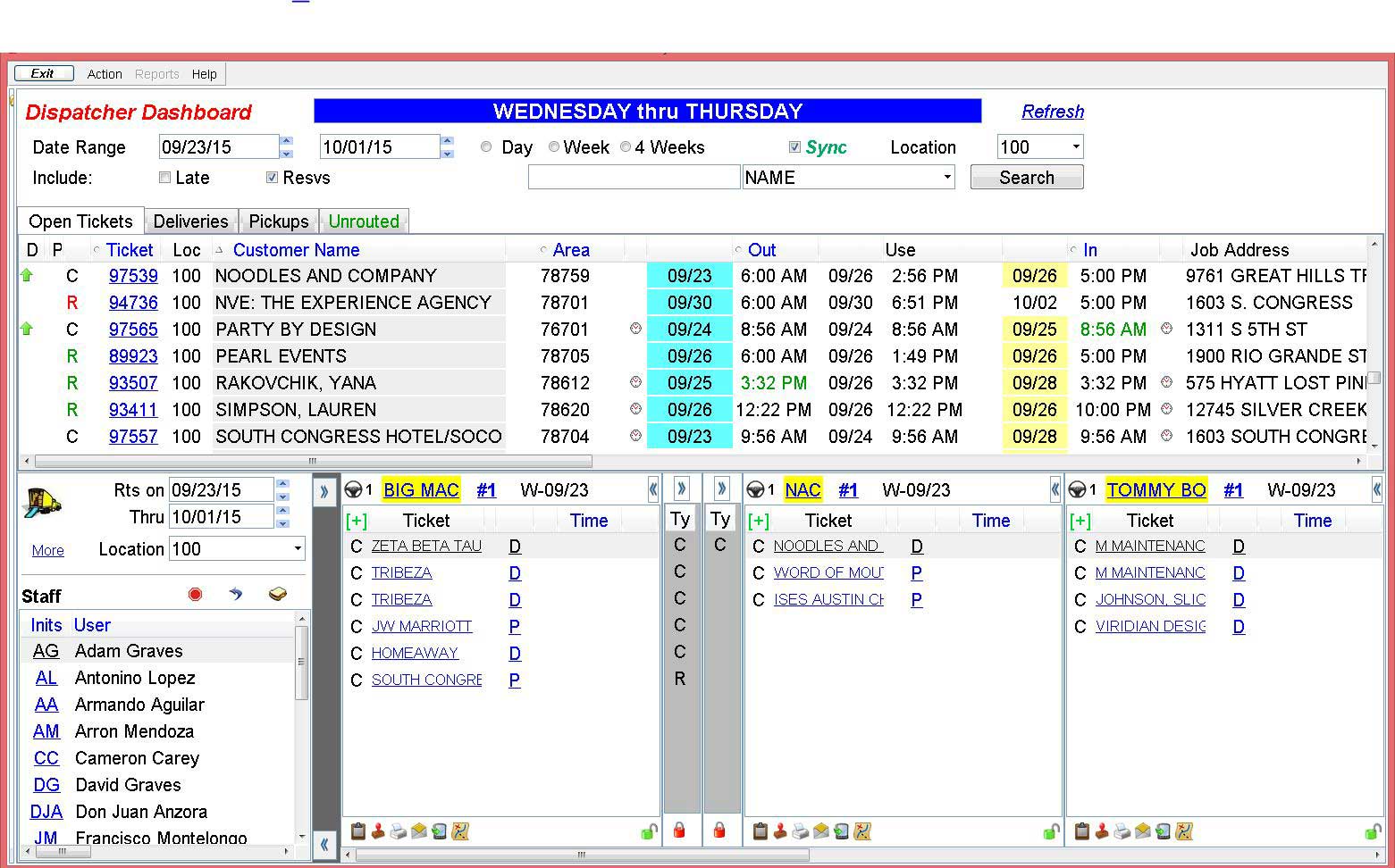 Alert Software - Alert Dispatcher Dashboard. Load trucks, assign drivers and helpers, all from a fun, graphical, drag-and-drop screen.