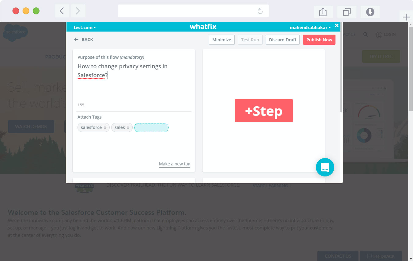 Whatfix Software - Walkthroughs: Create walkthroughs with zero-coding and deliver personalised step-by-step help to users to drive engagement and enablement
