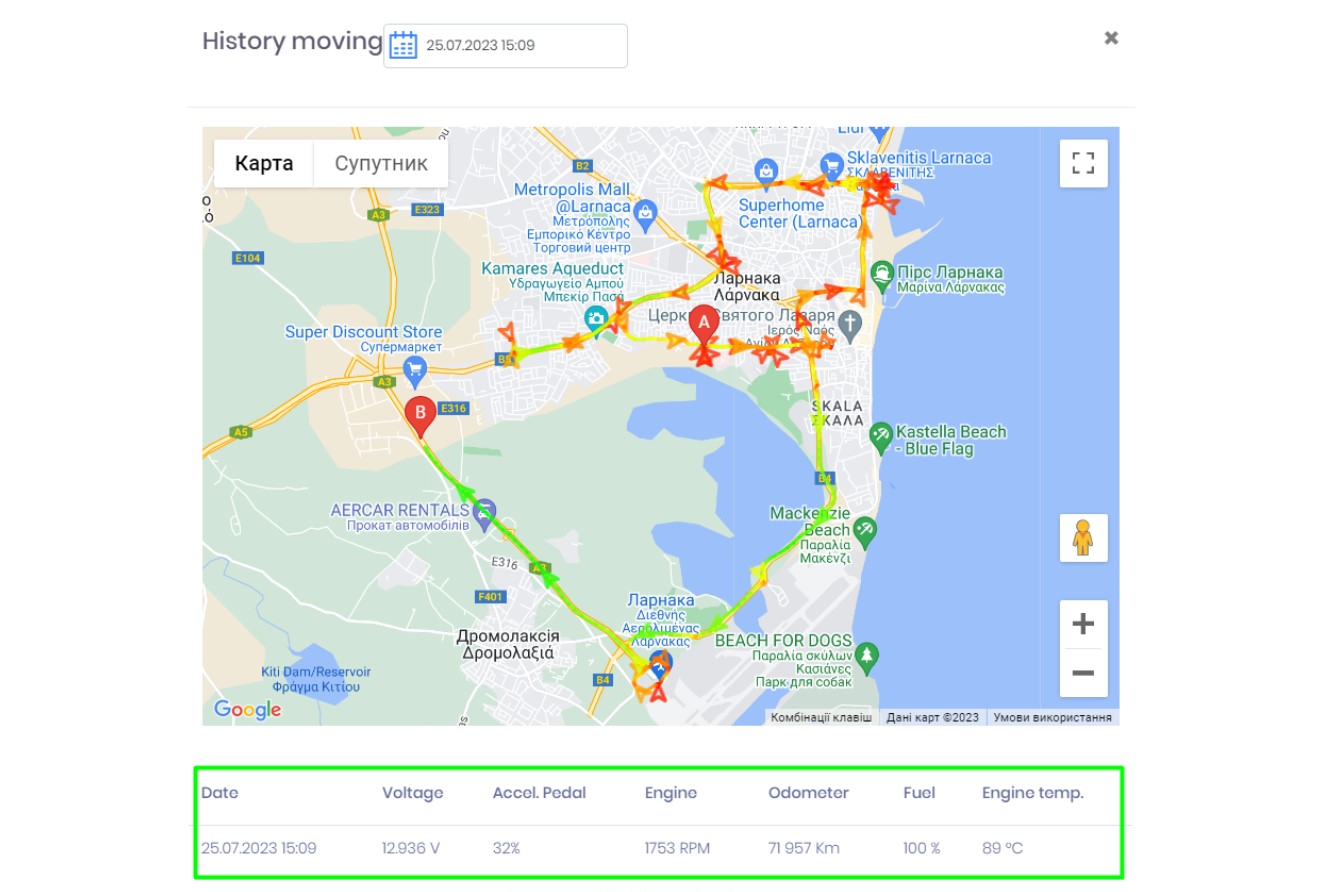 GPS Tracking Moving History