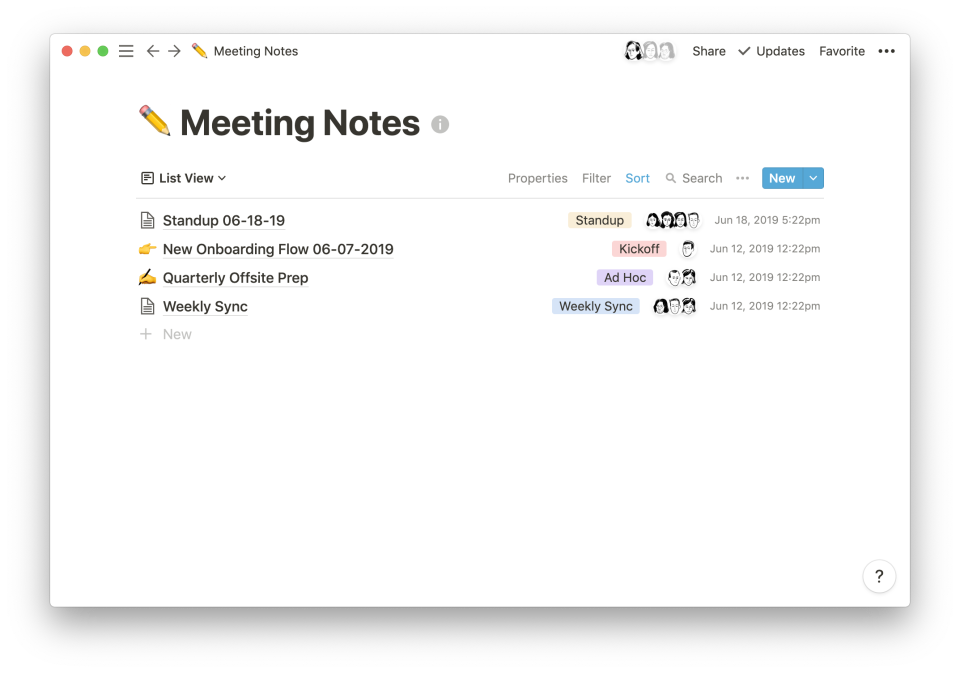 Notion meeting notes