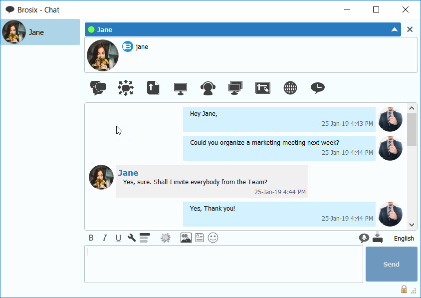 Brosix Software - Brosix text chat screenshot