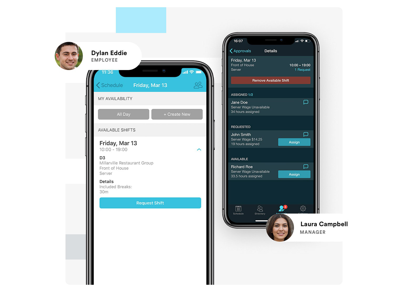 MakeShift Software - Set availability and communicate between employees and managers from your phone