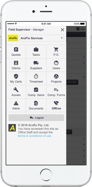 AroFlo Software - Access a variety of features from the field
