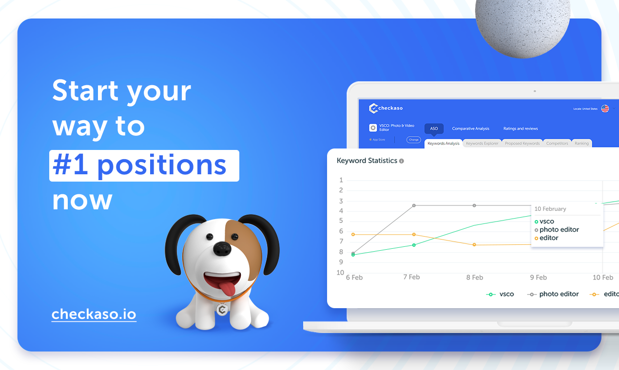 Checkaso Software - Checkaso Comparative Analysis helps to compare different versions of your app or your app with competitors. This way, you can find new ways to improve your ASO.