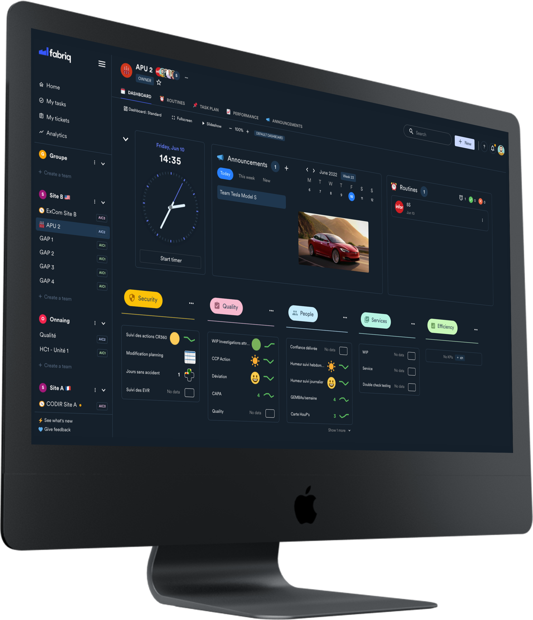 fabriq screenshot: Dashboard