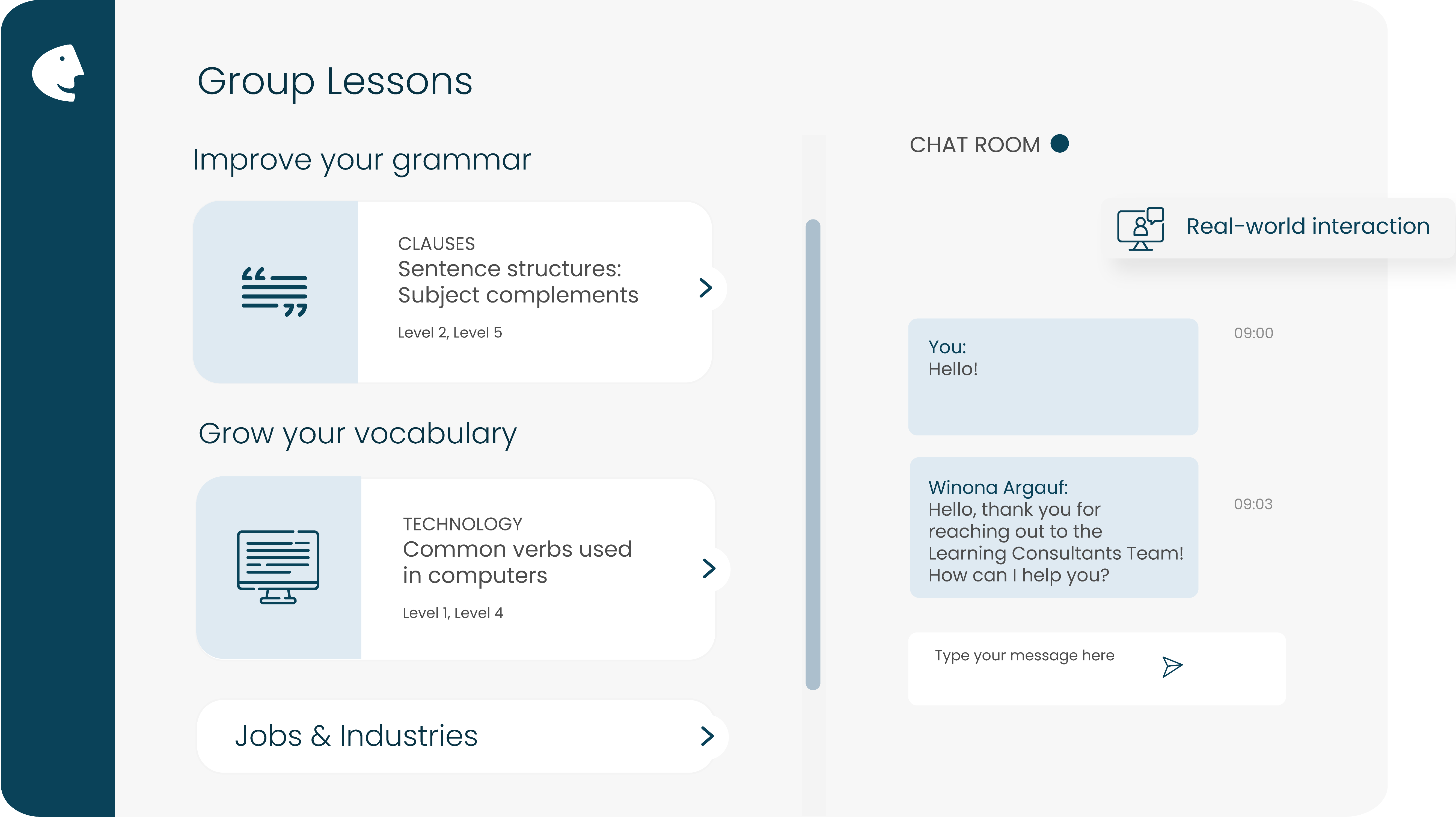 goFLUENT Software - Access trainer-led intra-company learning with Group Lessons