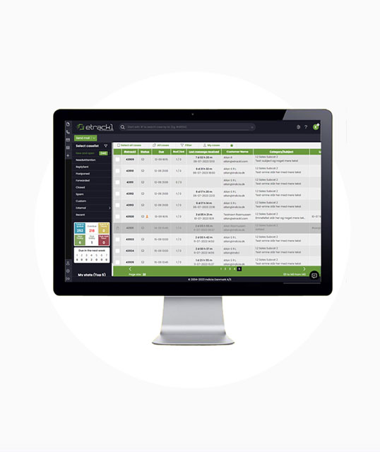etrack1 screenshot: etrack1 Backoffice