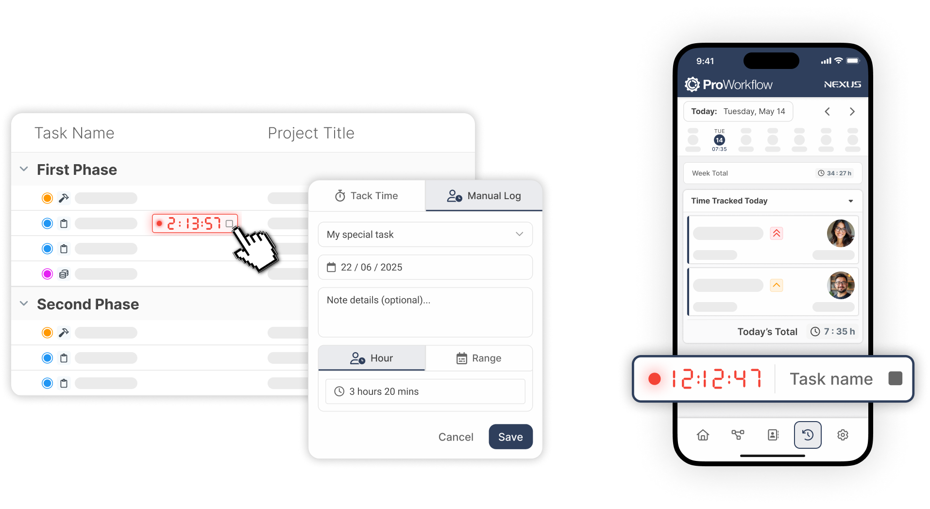 ProWorkflow Software - Track time on the go using the Mobile App