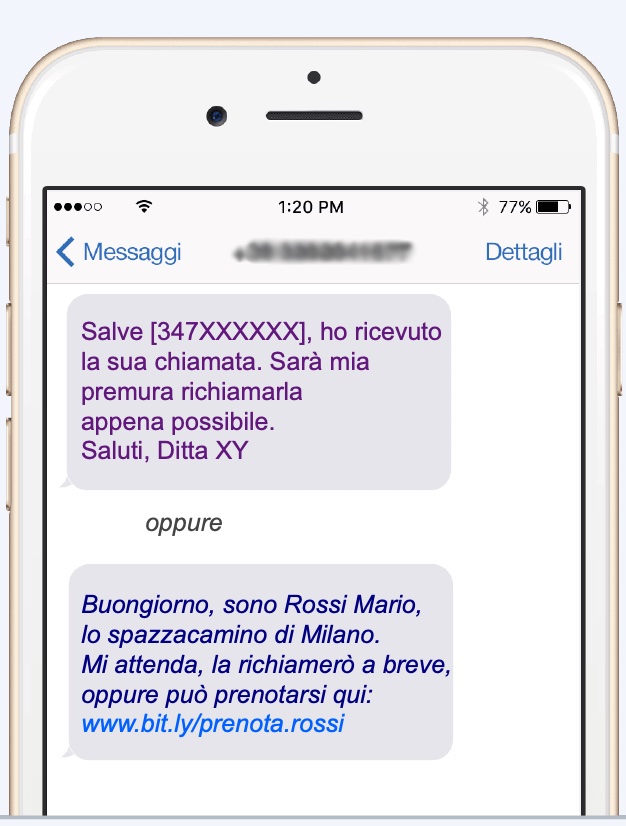 Meplo screenshot: Meplo automatic SMS